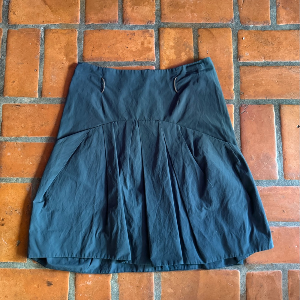 Marni Blue A-Line Pleated Skirt Knee-Length